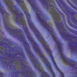 Handmade Italian Marble Paper- Dragon Skin Moire Blue, Purple & Black 19.5 x 27" Sheet