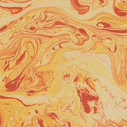 Nepalese Marbled Lokta Paper- Yellow and Orange on Natural