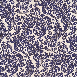 Rossi Decorated Papers from Italy - Blue Leaves 28"x40" Sheet
