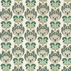 Rossi Decorated Papers from Italy - Brocade in Green, Florentine Style 28"x40" Sheet