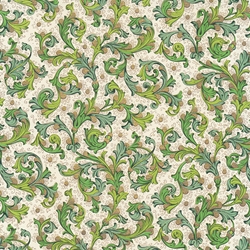 Rossi Decorated Papers from Italy - Traditional Florentine in Greens 28"x40" Sheet