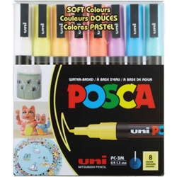 Soft Color Posca PC-5M Paint Markers - 8 Piece Set