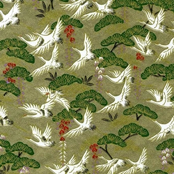 Chiyogami- Cranes Flying over Golden Pine Forest 18"x24" Sheet