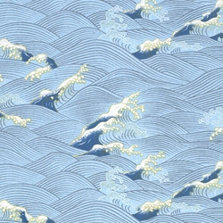 "NEW" Chiyogami- Crashing Stormy Sea Waves 18"x24" Sheet