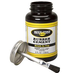 Best Test Rubber Cement- 8 oz. with Brush in Cap