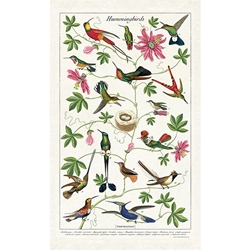 Cavallini Tea Towel- Hummingbirds