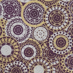 Nepalese Printed Paper- Purple, Gold, White & Silver Wheels on Purple 19.5x29.5"