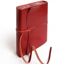 Cavallini Roma Lussa Leather Journals- Red Cover