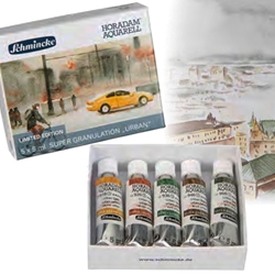 *LIMITED!* Schmincke Watercolor Supergranulating Colors- "Urban" Set of Five 5ml Tubes