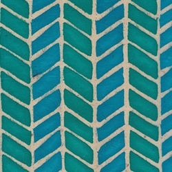 Batik Lokta Paper from Nepal- Blue and Turquoise Chevron 20x30" Sheet