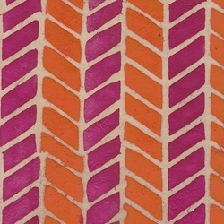 Batik Lokta Paper from Nepal- Orange and Magenta Chevron 20x30" Sheet