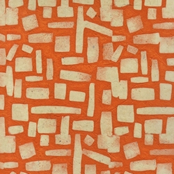 Batik Lokta Paper from Nepal- Interlocking Bricks in Orange 20x30" Sheet