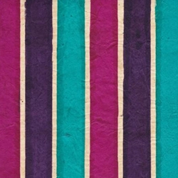 Batik Lokta Paper from Nepal- Blue/Purple/Magenta Stripes 20x30" Sheet