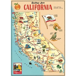 Cavallini Decorative Paper - California Map 20"x28" Sheet