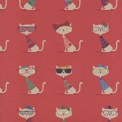 Hip Cats in Glasses, Hats, and Sweaters- 19.5x27" Sheet