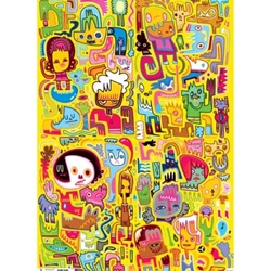 Jon Burgerman Doodles on Yellow- 19.5x27" Sheet