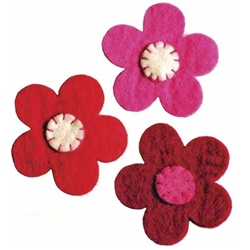 Set of 3 Small Felted Flowers by Woolala