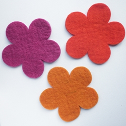 Set of 3 Large Felted Flowers by Woolala