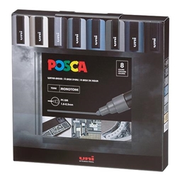 POSCA 8-Color PC-5M Monotone Set
