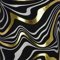 Marble Print in Black with Metallic Silver and Gold Foil by Midori Inc. 21x29" Sheet