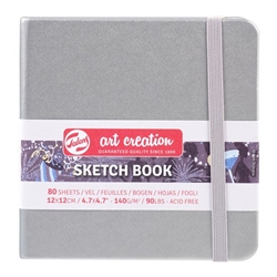 Talens Art Creation Sketch Books - Shiny Silver, 4.72"X4.72"