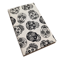 Handmade Lokta Paper Sugar Skull Print Journal