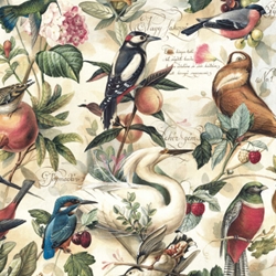 Bomo Art Budapest Papers- Birds and Fruit 27.5 x 39 inch Sheet