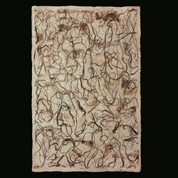 Amate Paper from Mexico: Solid/Lace Moteado with Cafe 15.5x23"