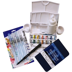 Cotman Watercolor Field Travel Set with Portrait Sketchbook