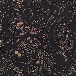 **NEW!** Cosmic Mermaid Moon Printed Lokta Paper 20x30" Sheet