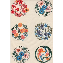 Katazome-Shi Paper- Multicolor Medallions 18x24" sheet