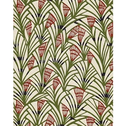 Katazome-Shi Paper- Green and Red Reeds 18x24" sheet