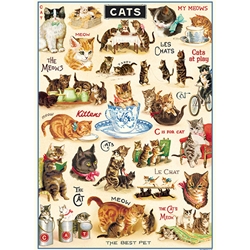"Vintage Cat #2" Cavallini Decorative Paper - #2 20"x28" Sheet