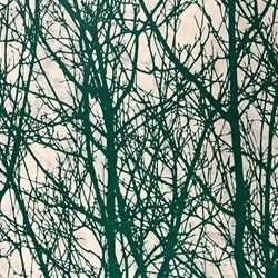 Nepalese Printed Paper- Landscape Tree Green on Natural 20x30" Sheet