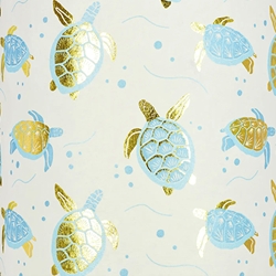 Midori Turtles in Blue & Gold Foil on Cream 21x29" Sheet