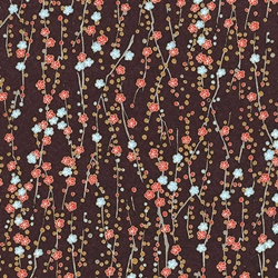 Chiyogami- Cherry Blossoms on Brown 18x24" Sheet