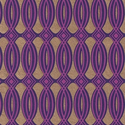 "NEW!" Printed Paper from India- Intersecting Ovals in in Magenta and Gold on Purple 20x30" Sheet