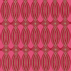 "NEW!" Printed Paper from India- Intersecting Ovals in in Pink and Gold on Red 20x30" Sheet