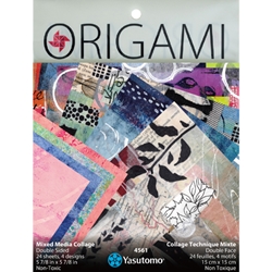 Collage Origami- "Mixed Media Collage" 24 sheets- 5 7/8″ (Double Sided)