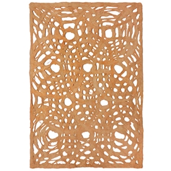 Amate Bark Paper from Mexico- Circular Woven Naranja Orange 15.5x23 Inch Sheet