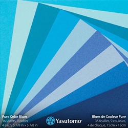 Pure Color Blues Origami Paper- 36 Sheets, 15cm