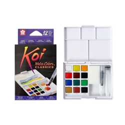 Koi Watercolors Pocket Field Sketch Box - Set of 12