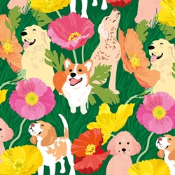 "Flower Pups" Decorative Paper 20x27" Sheet