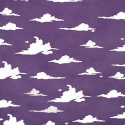 **NEW!** Clouds Printed on Purple Lokta 20x30" Sheet