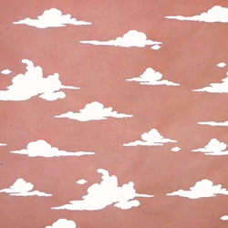 **NEW!** Clouds Printed on Pink Lokta 20x30" Sheet