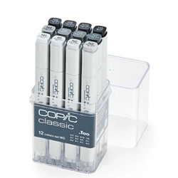 COPIC 12 Color Grayscale Set