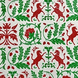 ***NEW!*** Unicorn Crest in Red and Green on Natural 20x30" Sheet