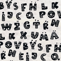 ***NEW!*** Monster Alphabet on Natural Lokta 20x30" Sheet