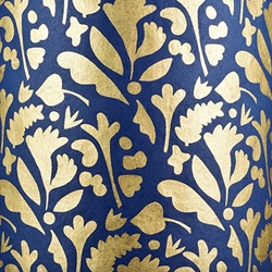 Midori Wildflower Shapes in Gold Foil on Navy Paper- 21x29" Sheet