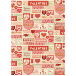 **NEW!** Cavallini Decorative Paper - Valentine Greetings 20"x28" Sheet